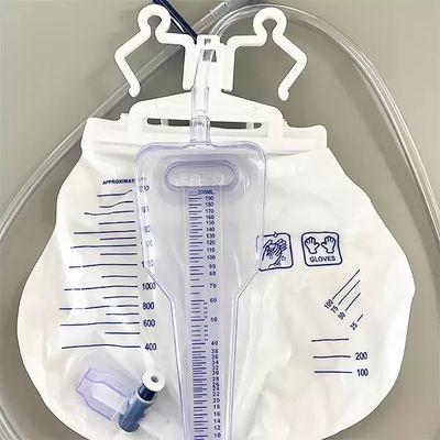 Tek Kullanımlık İdrar Drenaj Çantası İdrar Ölçer Sistemi Tıbbi Harici İdrar Torbası 2000ml